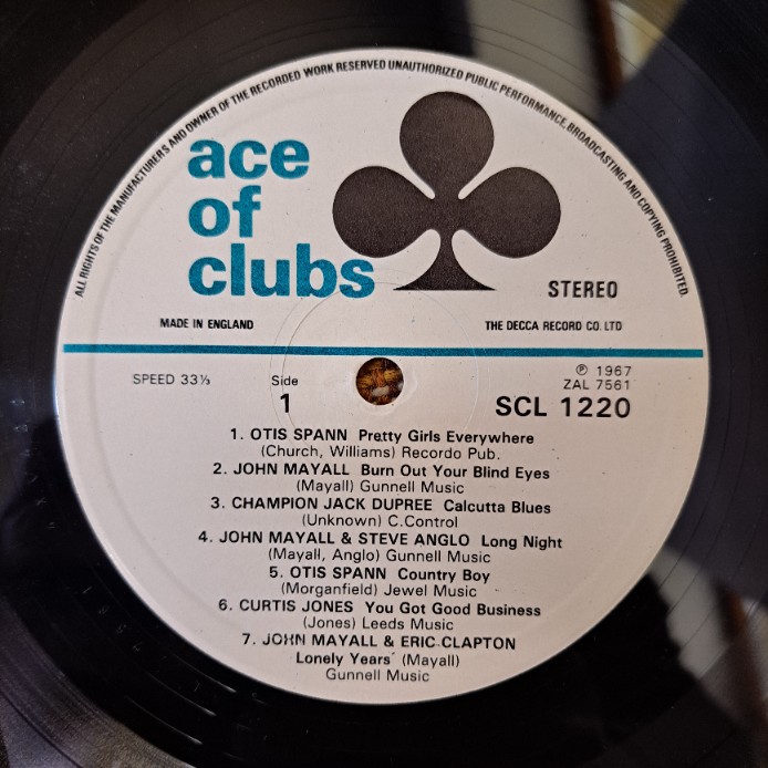 John Mayall, Eric Clapton, Otis Spann, Champion Jack Dupree, Curtis Jones, Peter Green, Steve Anglo: Raw Blues - Image 2